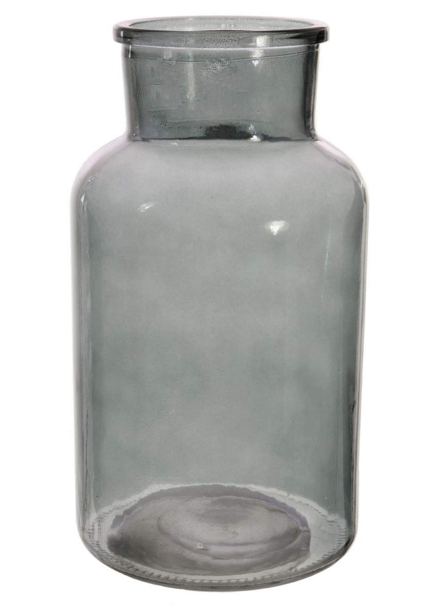 Mini Funnel Vase Smoked Glass Grey Charcoal 12cm Small Vase for Buds, Wild Flowers or as an Ornament or Base fro Reed Diffuser