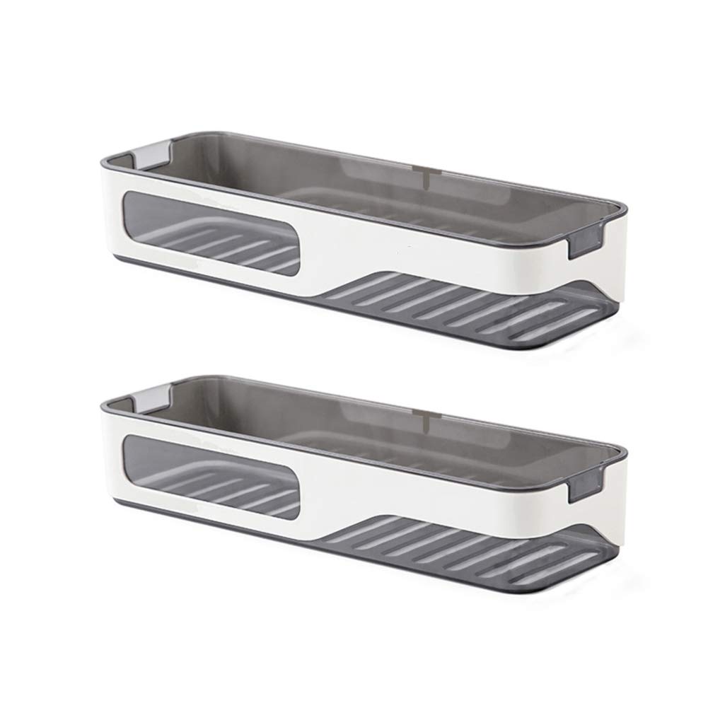 No Drilling Shower Shelf Caddy Bathroom Storage Shelf Wall Mounted Double Layer Shower Basket Hanging Storage Organizer B