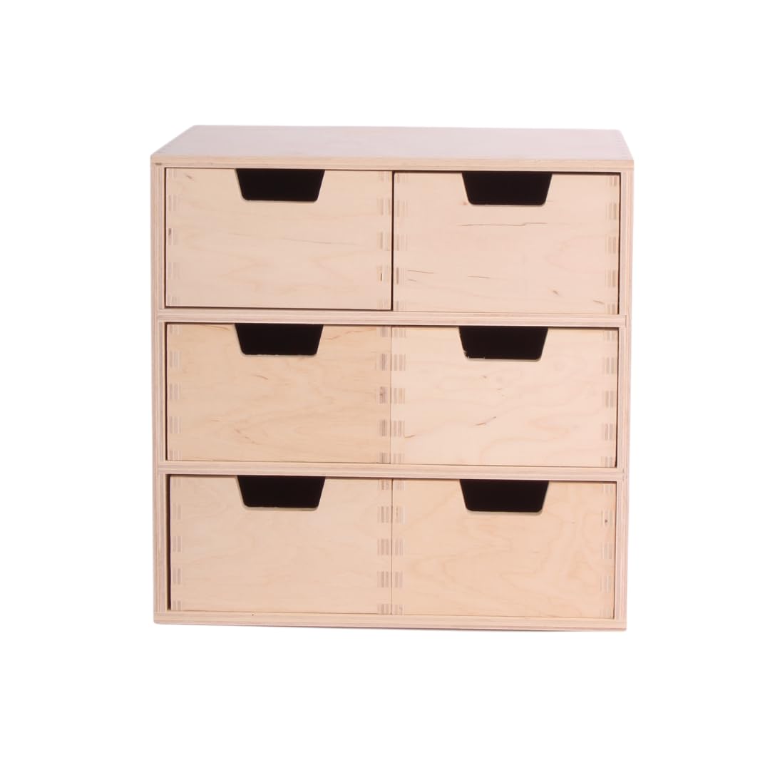 Schubladen-Box aus Holz – Elegante Minikommode für vielseitige Aufbewahrung | Premium Qualität, natürliche Materialien, für Schmuck, Dokumente, Kosmetik, Spielzeug | 28,5 cm x 20 cm x 28,5 cm