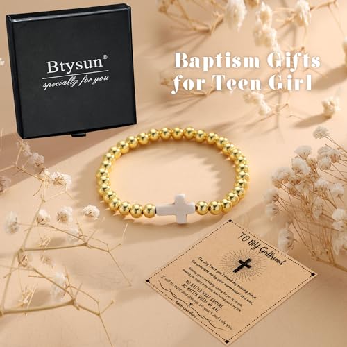 Image of Cross Bracelets for Women, Christian Gifts for Women Stocking Stuffers for Teens Cross Bracelet Imperial Nature Stone Bead Bracelet Confirmation Baptism Gift for Teen Girls Christmas Religious Gift Cathlic Faith Jewelry