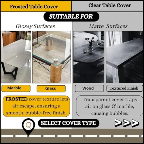 Image of Qlarity Covers 2mm Max Shield PVC Table Cover Frosted, 30 X 60 Inch | Premium dining table translucent sheet made from durable PVC provides waterproof, anti-slip protection for everyday dining
