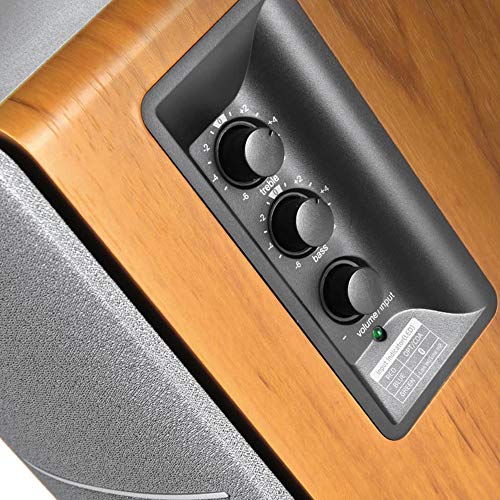 Edifier Studio R1280DB - 2.0 Bluetooth-Lautsprechersystem (42 Watt), Regallautsprecher mit Infrarot-Fernbedienung in Holzfarbe – Bild 4