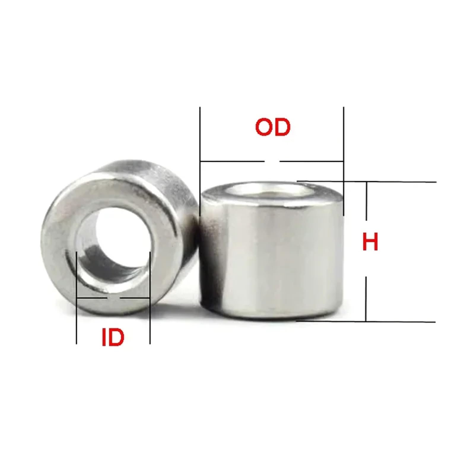 Roulements rigides à billes Lot de 5 à 10 douilles creuses en acier inoxydable 304, diamètre intérieur 3 mm, résistantes à l'usure, diamètre extérieur 9/10 mm(3x9x8mm(10Pcs))