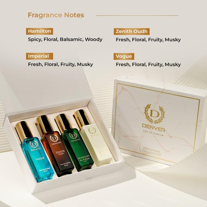 Image of Denver Luxury Unisex Gift Set Perfume 20 ML Each, Pack of 1 | Long Lasting Perfume Luxury Gift Ser For Men & Women