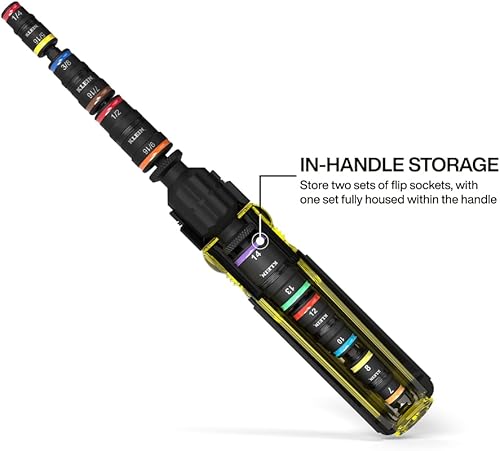 Miniatura 8 de Klein Tools 32933 Destornillador de impacto, juego de llaves de impacto 7 en 1, 6 tamaños de destornillador hexagonal, función de sujeción de broca