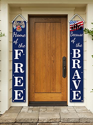 4Th Of July Patriotic Soldier Porch Sign Banner Outdoor Decoration With Led , Freedome Front Door Porch Yard Sign Indoor Wall Decorative Hanging Banner Patriotic Party Supplies Decor For Independence Day Memorial Day #TOP4