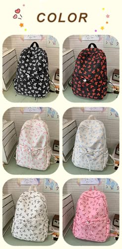 Set Bow Backpack For Girls, Cute Kawaii Backpacks Set, Large Capacity, Waterproof, Cute Bow Backpack, for Girls (Color-A)3