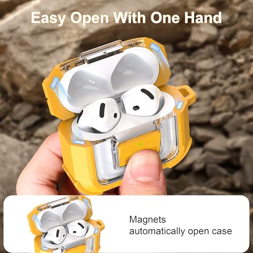 Image of RFUNGUANGO for AirPods 5 /4 Case (2026 /2024) with Lock, Yellow
