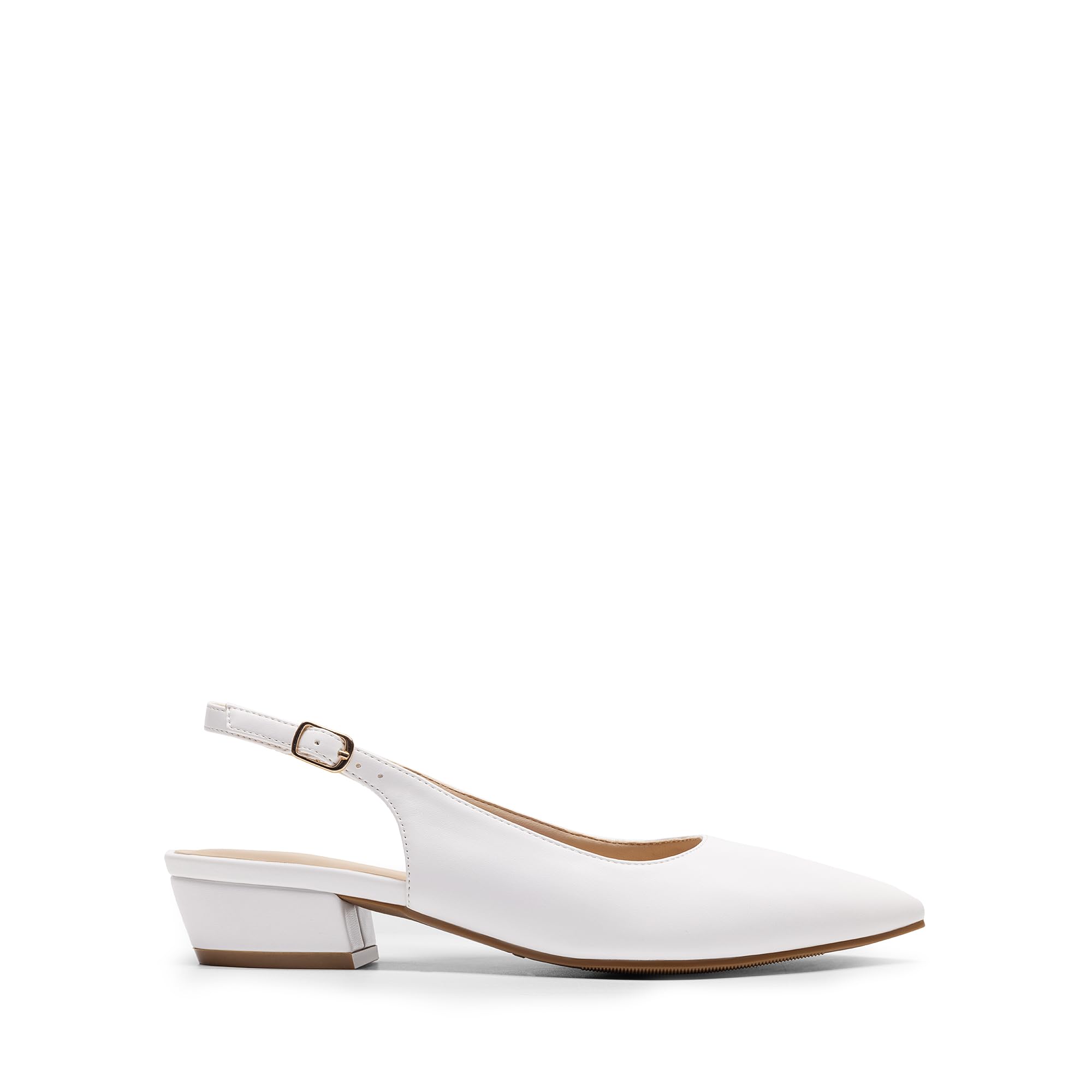DREAM PAIRS Kitten Slingback niskie obcasy blokowe dla kobiet szpiczaste zamknięte palce biznesowe buty do sukni weselnej wygodne czółenka buty