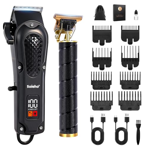 soieho Professional Hair Clipper and Shaver Set, Hair Clippers for Men, T-Shaped Sideburn Trimmers,...
