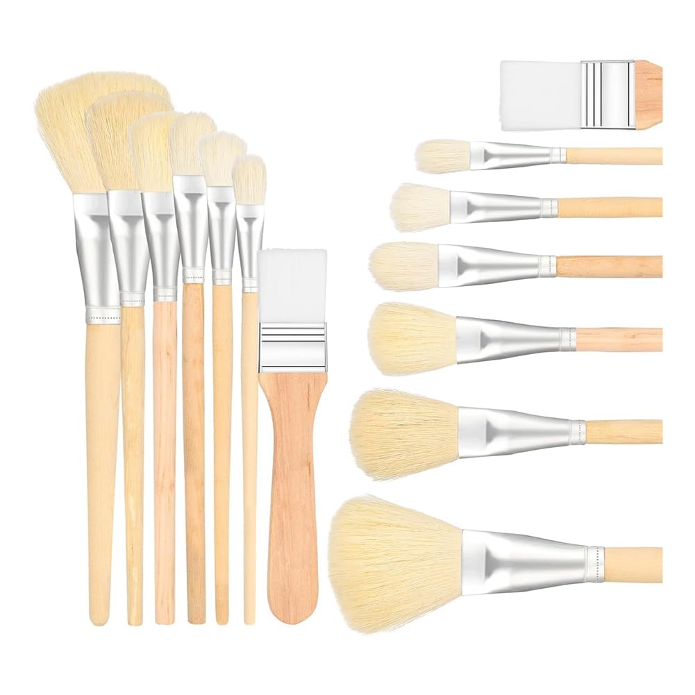 Aetherion Mop Brush for Acrylic Painting, Versatile Blending Brush Paint Brushes for Acrylic Painting Goat Hair Paint Brush Set