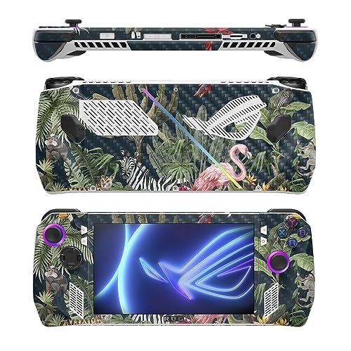 Image of MightySkins Carbon Fiber Skin Compatible with Asus ROG Ally - Tropical Kingdom | Protective, Durable Textured Carbon Fiber Finish | Easy to Apply