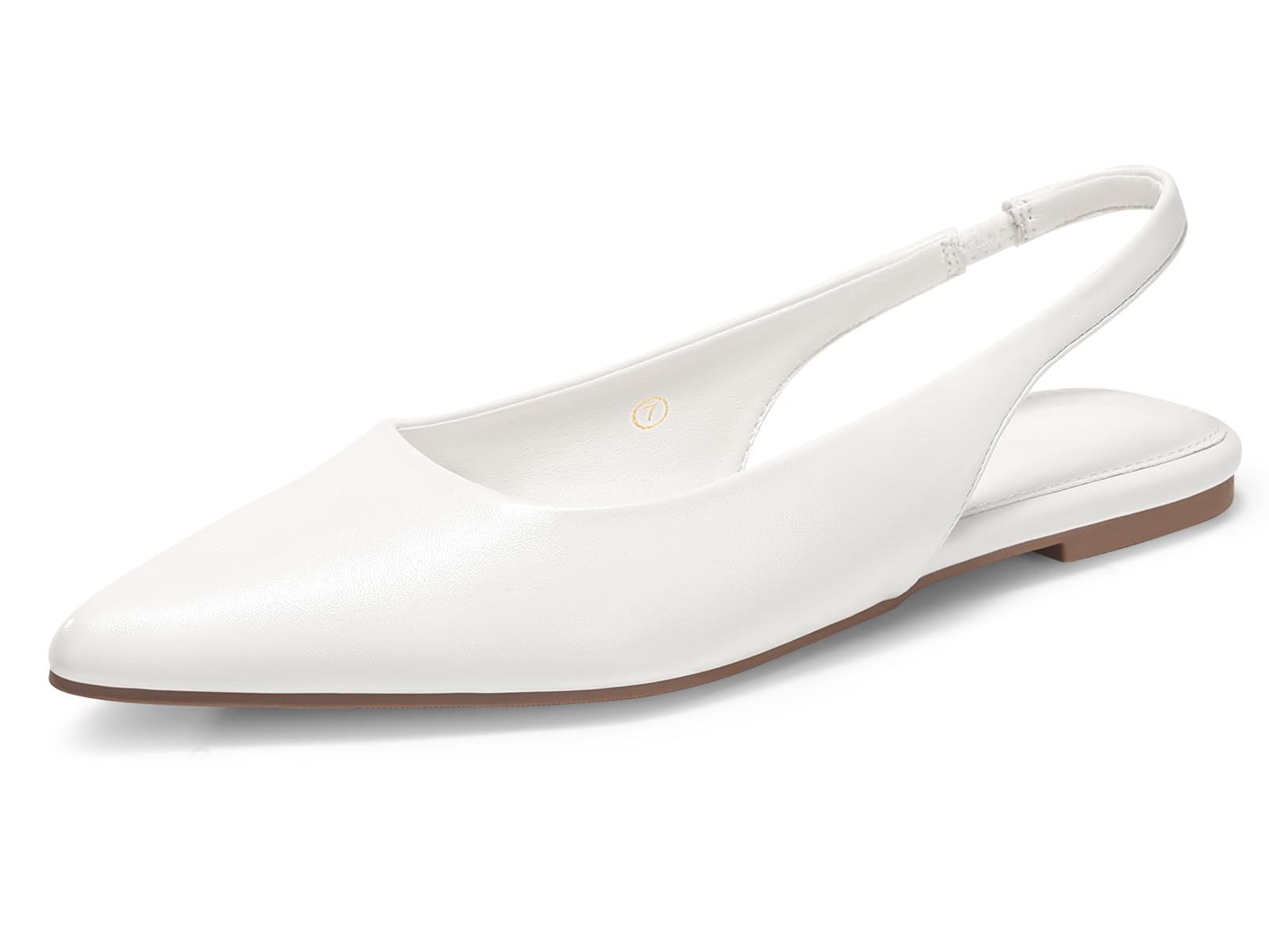 Womens Slingback Flats Pointed Closed Toe Ballet Flats Comfortable Slip On Work Dress Shoes