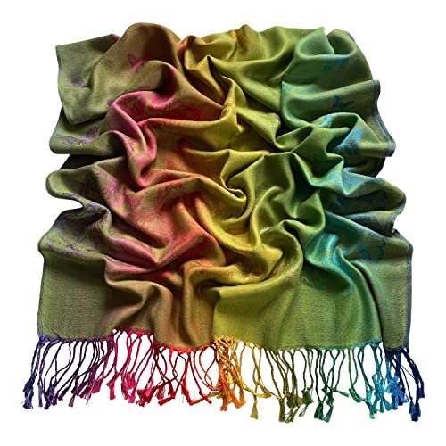 CJ Apparel Vert Châle de Conception de Papillon écharpe Secondes étole Wrap Châles Pashminas Nouvelle Cover