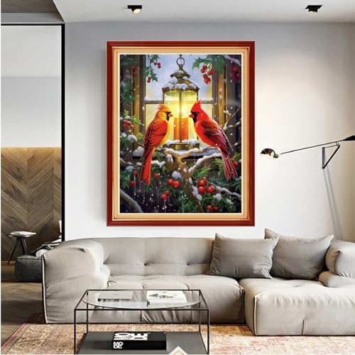 Image of Dooxvey Cross Stitch Kit for Adult Beginners - Night Light Bird 16x20 inch