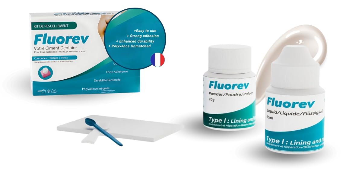 Ciment Dentaire Ionomère - Kit de Rescellement Temporaire pour Obturations Dentaires Urgentes - Pansement Dentaire de Haute Qualité, Facile à Utiliser (1 x Kit de Rescellement)