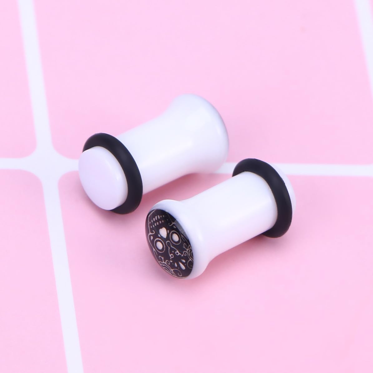 Acrylic Luminous Skull Ear Tunnel Plugs MM for Halloween Season