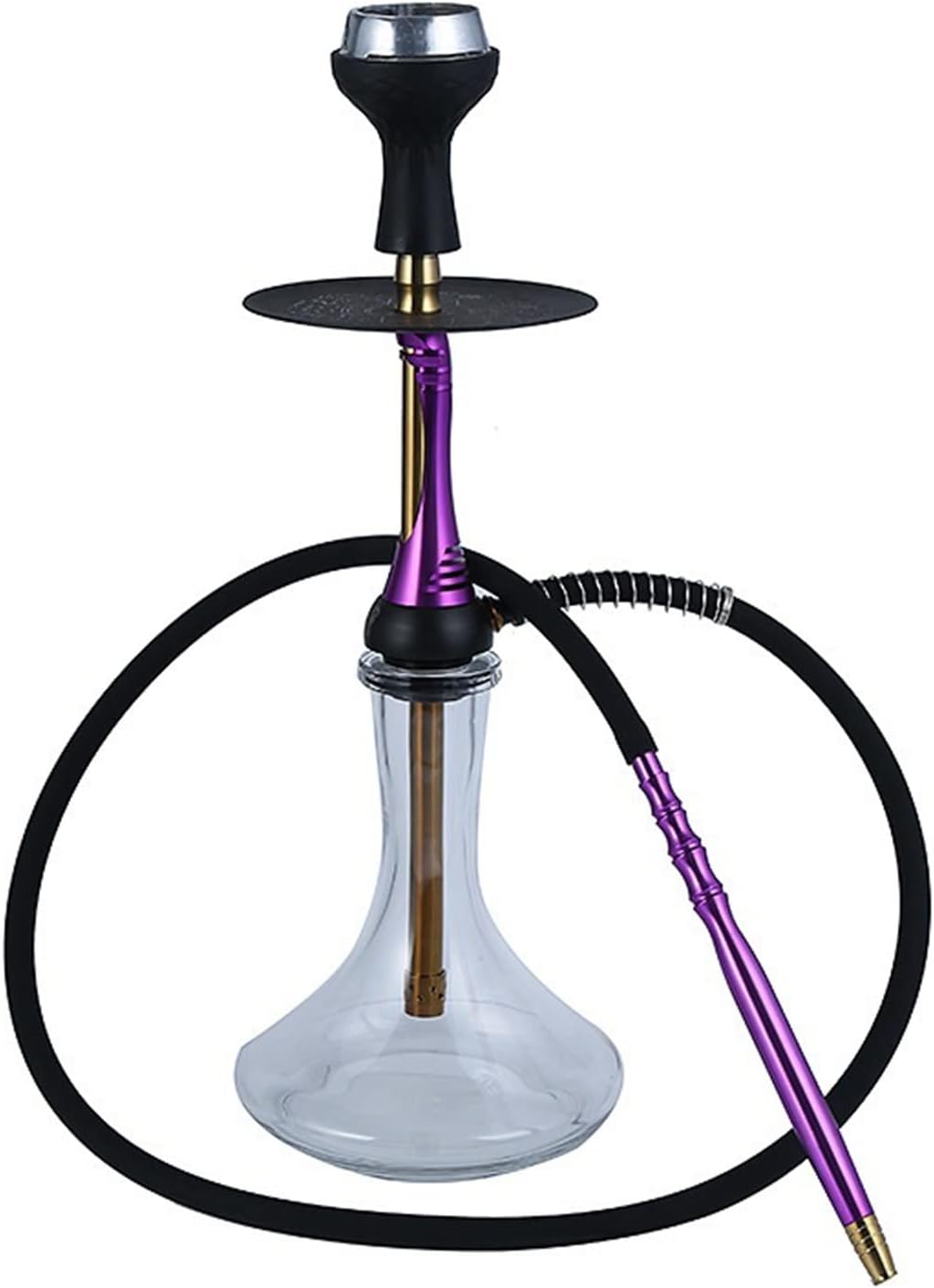 Hookah Conjunto De Cachimba Juego De Shisha De Vidrio Moderno De Primera Calidad, Pipas De Agua De Acero Inoxidable Con Cuenco Para Pipa De Agua, Soporte Para Carbón, Manguera Para Pipa De Agua