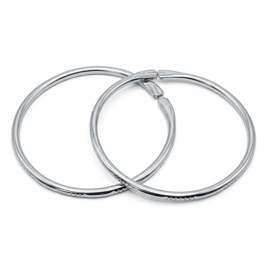 Noa Loha Badhano Kada For Women stylish Traditional Iron Bangle, Chandi Kada For Women Bengali Shankha Pola Health Wear Bracelet Bangle For Woman, Daily Use anti tarnish waterproof jewellery-image-32