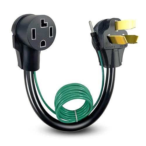 NEMA 10-50P macho a secadora 14-30R hembra con cable de tierra, 30A, 125V250V, 18.9 pulgadas