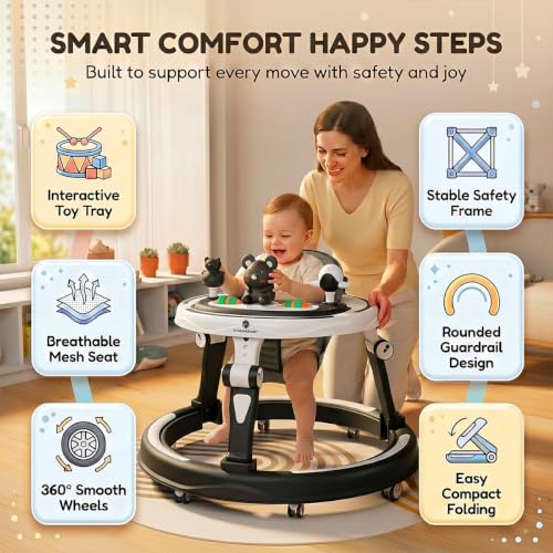 Image of StarAndDaisy Baby Walkers for 9 Months + Or 6-24 Month Baby Boy Girl /360Walker for Kids with 7 Level Height Adjustment /Walker for Baby with Switchable Food & Musical Toy Tray.
