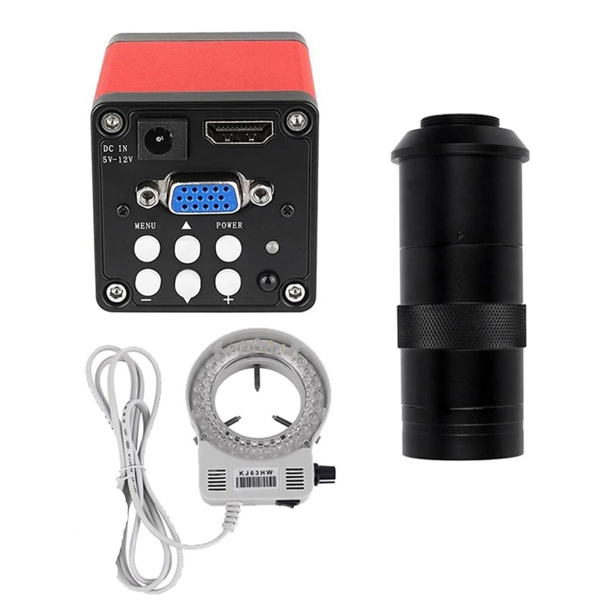 Microscope 13MP Monocular Microscope Digital Camera 130X 180X Adjustable Lens 56 LED Light(130X Lens Set)