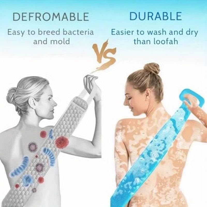 Image of FIGMENT Soft Silicone Bath Body Brush For Men and Women, Deep Nourishing Cleansing, Exfoliation, Dirt Removal, BPA-Free, Back Scrubber, Lather Boosting Bristle, No-Slip Grip, Multicolor (Combo, 2 Pcs)