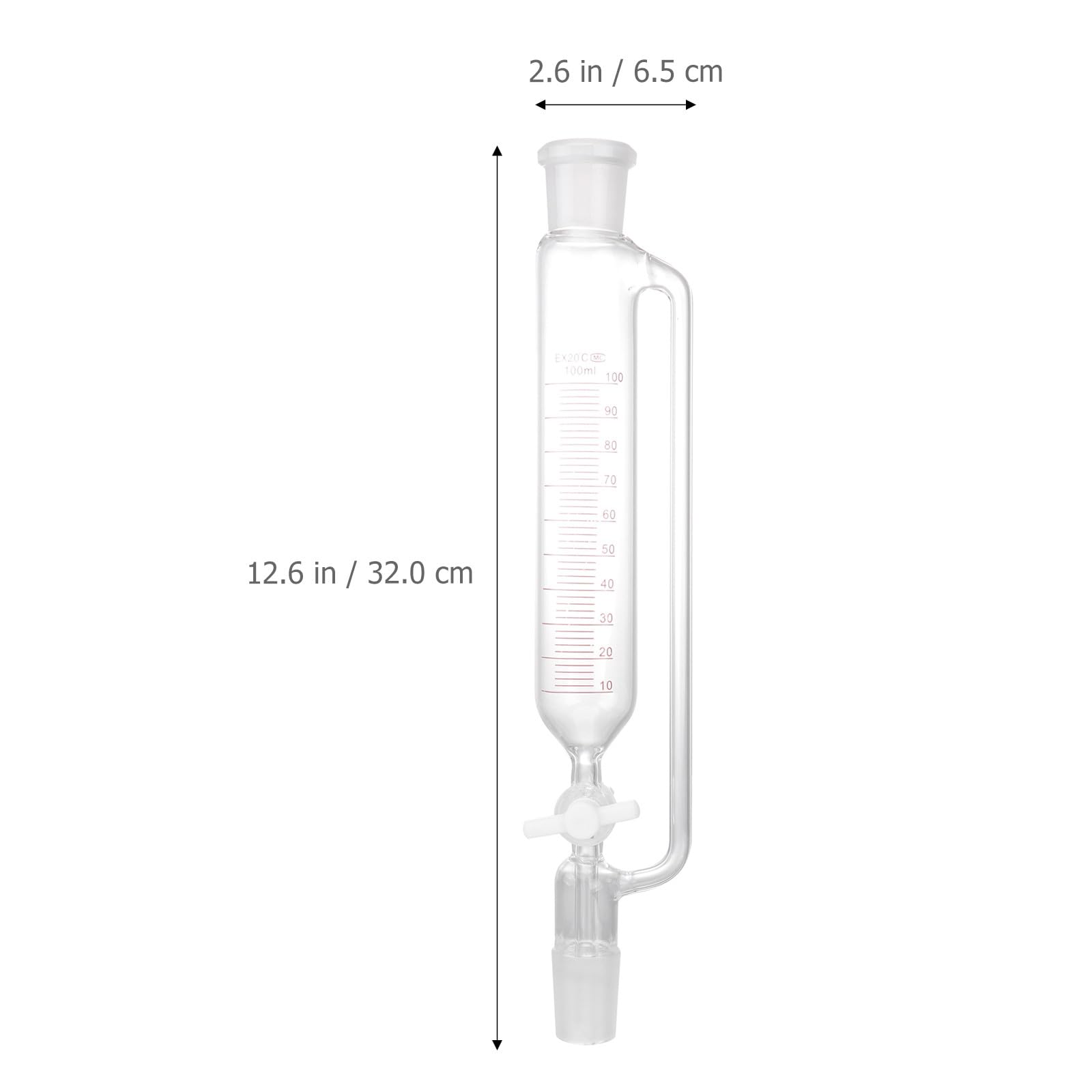 Embudo de Decantación Experimental Cilíndrico para Laboratorio Material Sintético y Alta Durabilidad Química para Separación de Líquidos