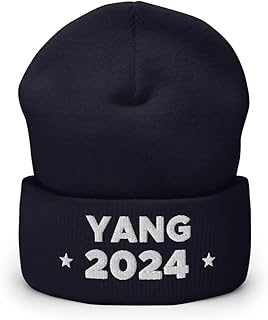Hogue WS LLC Andrew Yang 2024 Hat (Embroidered Cuffed Beanie) 2024 Presidential Election Candidate Navy