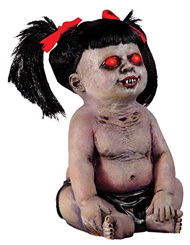 Crying Demonica Undead Zombie Baby Girl Demon Doll Horror Prop-Led Eye