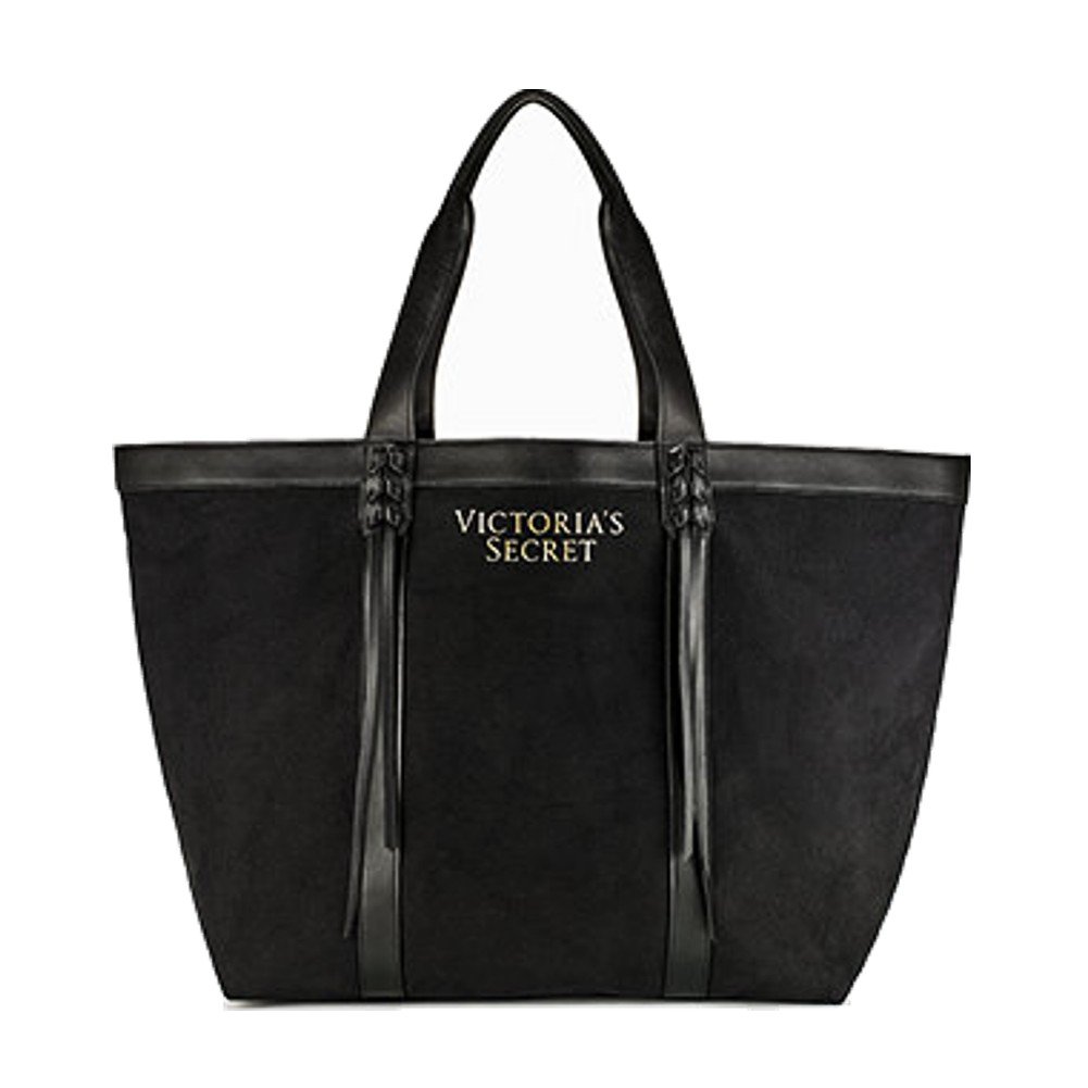 Sumeror Victoria's Secret Large Black Fringe Tote Bag