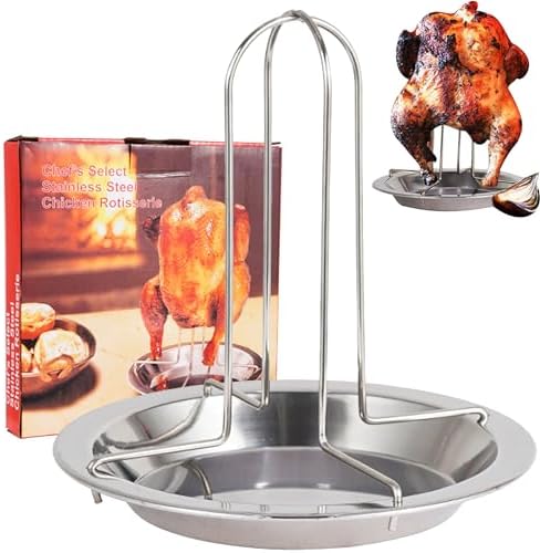 Support Vertical Rôtissoire Poulet Inox EffiFish - Cuisson Bière Parfaite BBQ & Four