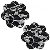 5 Pairs Sexy Lace Adhesive Nipple Cover Pasties Bra Halloween & Christmas Style (Black Flower)