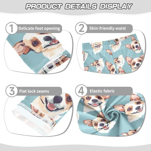 Lovely Dog Blue Animal Girls Casual Leggings for Kids Printed Long Pant Bottoms Stretch and Soft3