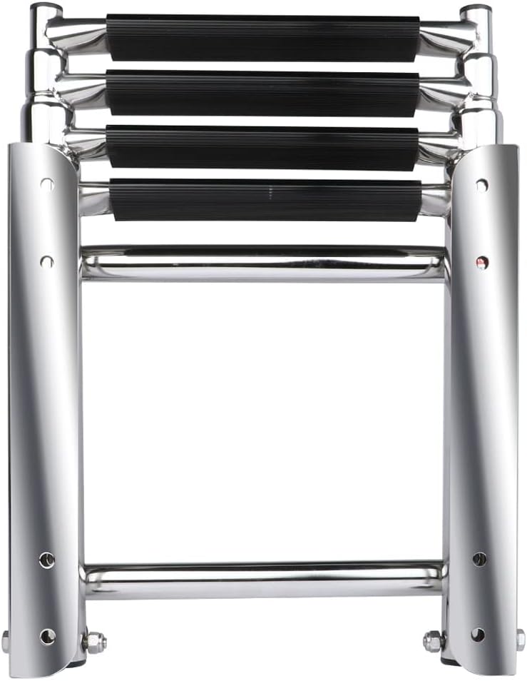QWZYP 4 Step Stainless Steel Under Platform Slide Mount Boat Boarding Telescoping Ladder Sliding Folding Swimming Launching Ladder : Automotive