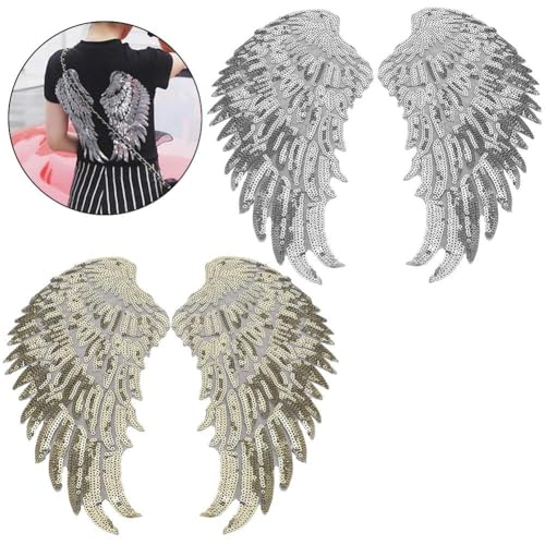 Ailes d'ange pailletées broderie haut de gamme pour customisation de vêtements - 5