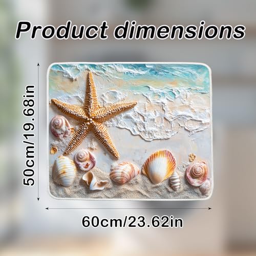 Image of Nuxovilar Stars Shells Dryer Cover Top 23.6x19.6in Protective Mat | Washer dryer covers top stars shells protector mat laundry area home kitchen dust (Stars)