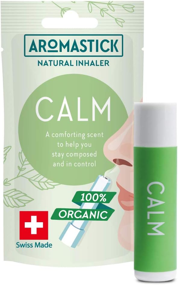 Aromatherapy Nasal Inhaler [Made in Swiss] Organic Essential Oils Set Diffuser for Sleep, Stress, Anxiety and Others [ Portable Aromatherapy Stick] (Calm)