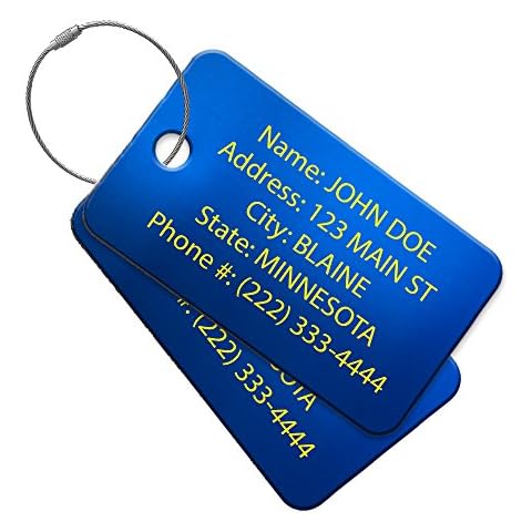 High Visibility Multi Pack Customized Tavel ID Tag - Luggage Tag - Golf Bag ID - Personalized ID Travel Tag - Imprinted Luggage Tag - Luggage, Bikes, Sport Equipment and More. (6) Cover