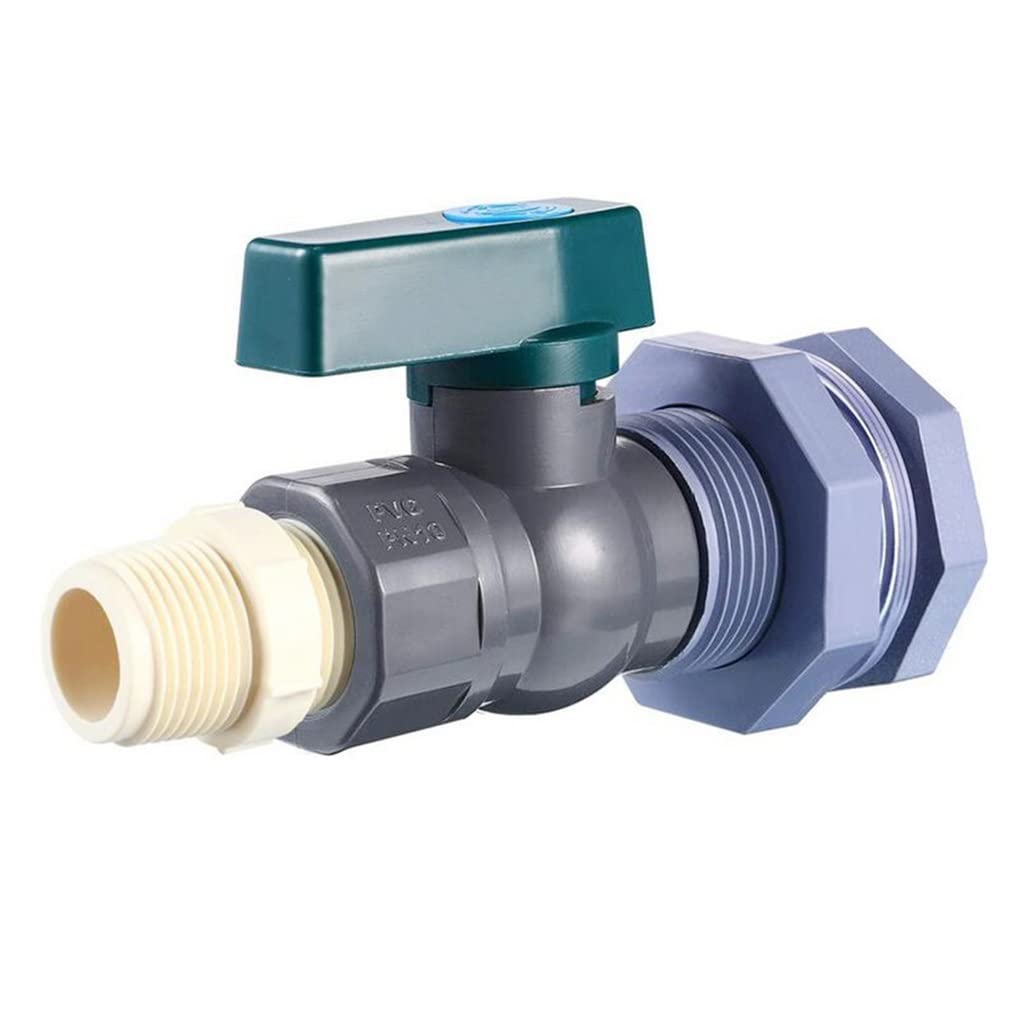 QMIQXIWS Control Valve, Rain Barrel Diverter Kit PVC 3/4 Fittings Ball Valve Garden Faucet Connector Faucet, For Water Tanks