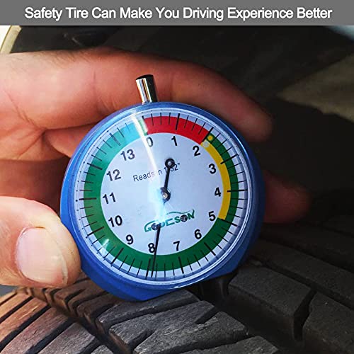 Godeson Tire Tread Depth Gauge - Dial Type for Motorcycle, Car, Truck, Bus - Easy Reading in 32nds (Pack of 50)