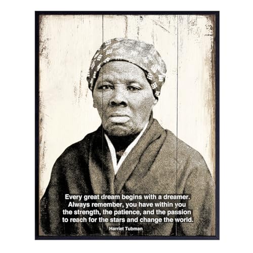 Harriet Tubman African American Wall Art Decor Print - Motivational Quote Home or Office Decoration - Inspirational Gift for Entrepreneur, Classroom, Black Civil Rights Teacher - 8x10 Poster Photo
