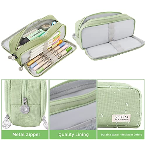 Image of iSuperb Large Pencil Case 3 Compartments Pencil Pouch Big Capacity Pencil Bag for Kids Teen Girls Boys Student School Supplies Oxford Organizer Pen Bag Cosmetic Makeup Pouch