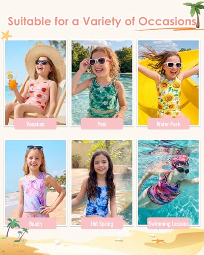 Image of Century Star Girls Tankini Swimsuit UPF 50+ Racerback Bathing Suit for Teen Girls 2 Piece Swimsuit Summer Beach Swimwear