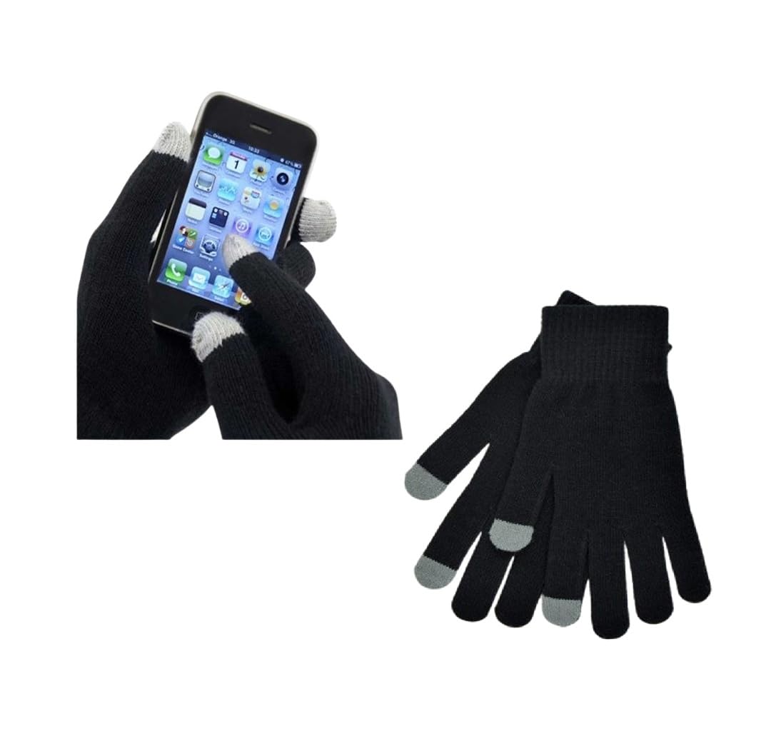 ANSVI Mens Winter Thermal Touch Screen Magic Gloves, Black