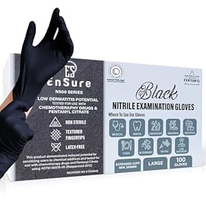 Saf-Care Ensure Nitrile Disposable Exam Gloves, Powder-Free, Latex-Free, Non-Sterile – 5 Mil