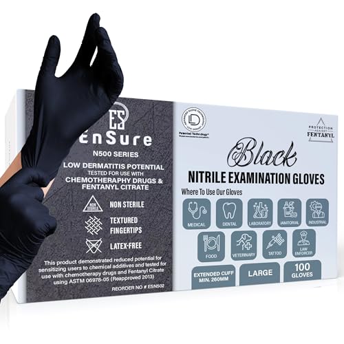 Saf-Care Ensure Nitrile Disposable Exam Gloves, Powder-Free, Latex-Free, Non-Sterile - 5 Mil