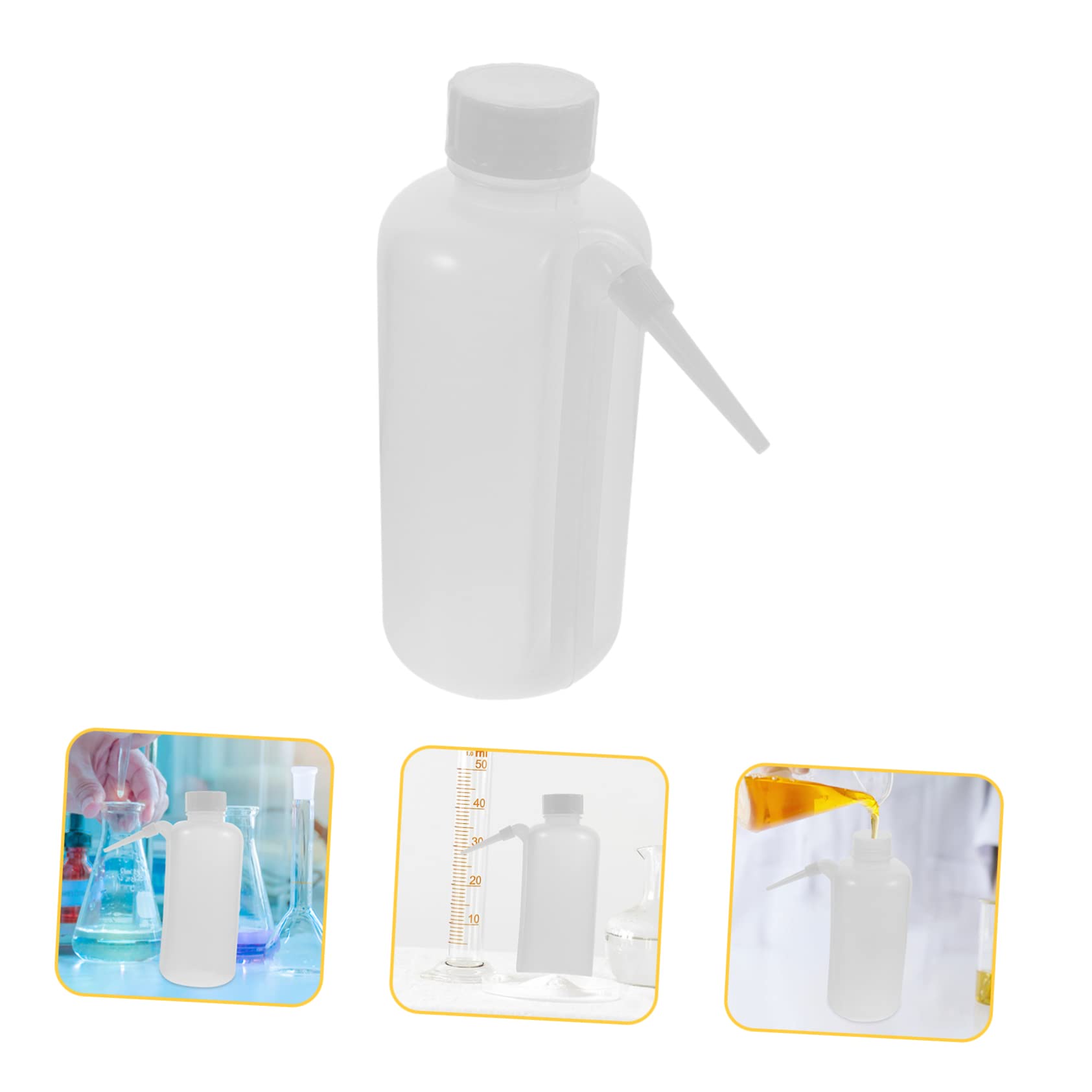 Healifty Set of 4 Pe Squirt Water Bottles Wash Bottles Side Straw Safe Plastic Squeeze Containers for Lab Cleaning