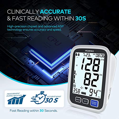 Image of Blood Pressure Machine Upper Arm, 9-17 Inches Cuff Fits from Medium to Large Arms, Accurate Automatic Digital BP Kit Home Use, BP Monitor 2-User Mode, 4 AAA Alkaline Batteries Included