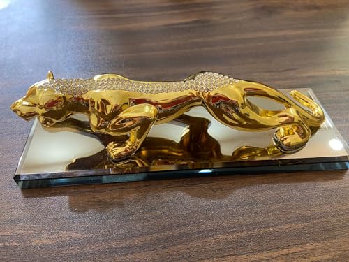 Ride2joy 19cm Gold Jaguar Statue Car Dashboard Ornament - Image 4